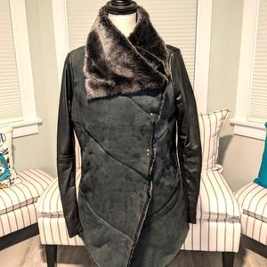 Sherling & leather jacket.